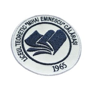 Emblema brodată Liceul „Mihai Eminescu” Călărași – model oficial instituțional